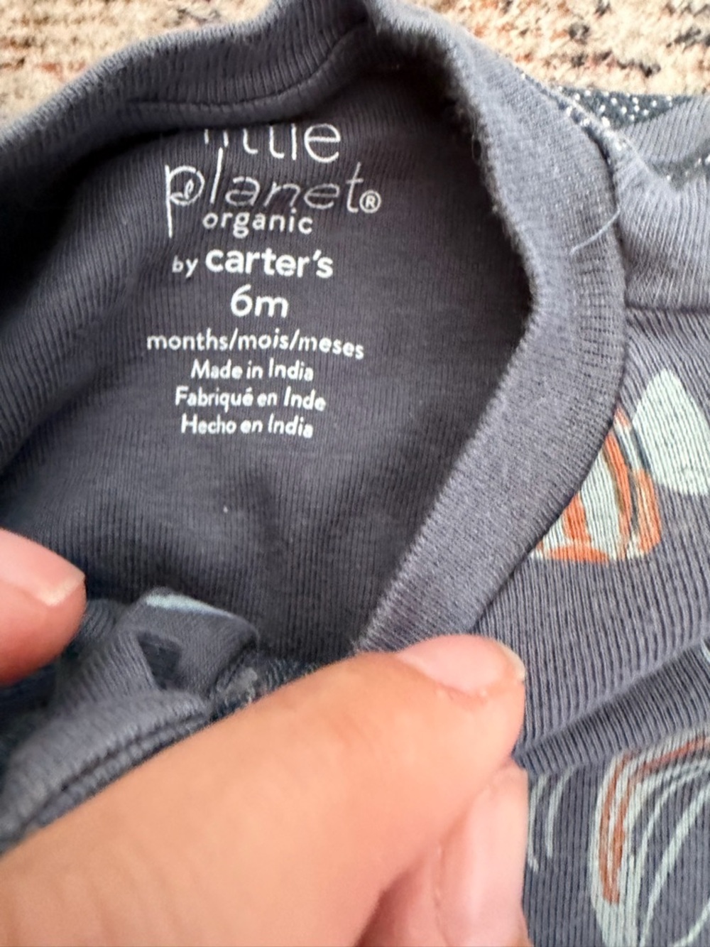 Baby boy One-Piece Pajama bundle- Neutral & Blue Stripes - Picture 11 of 11